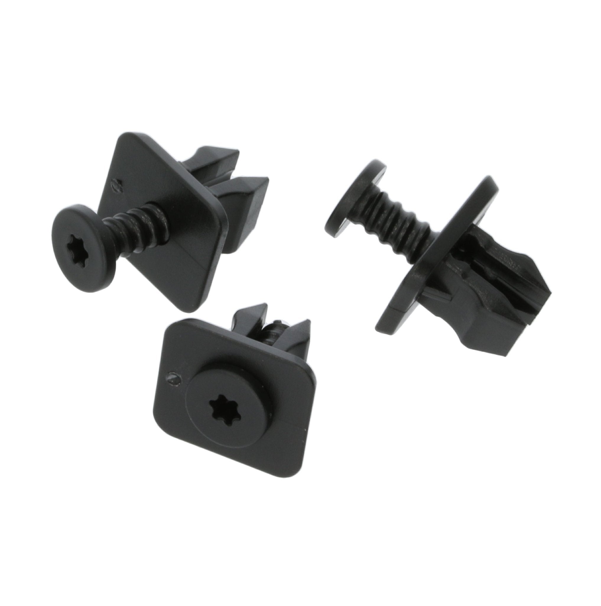 Square Collar Screw Fit Clip, Black
