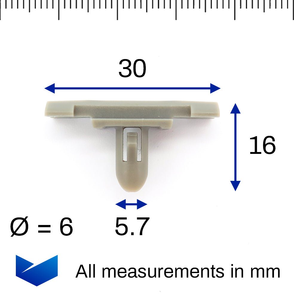 Exterior Trim Strip Clips, Grey with Seal - image 2