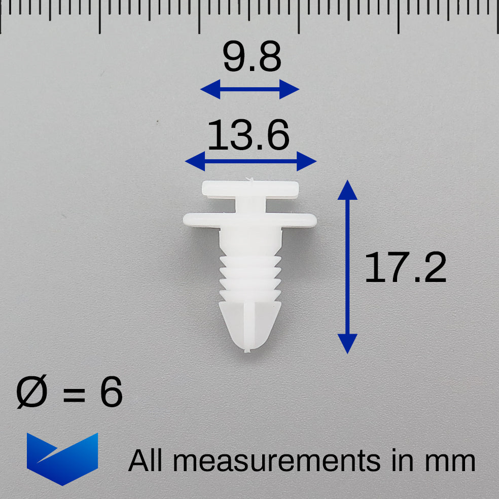 Exterior Moulding Clip, White - image 2
