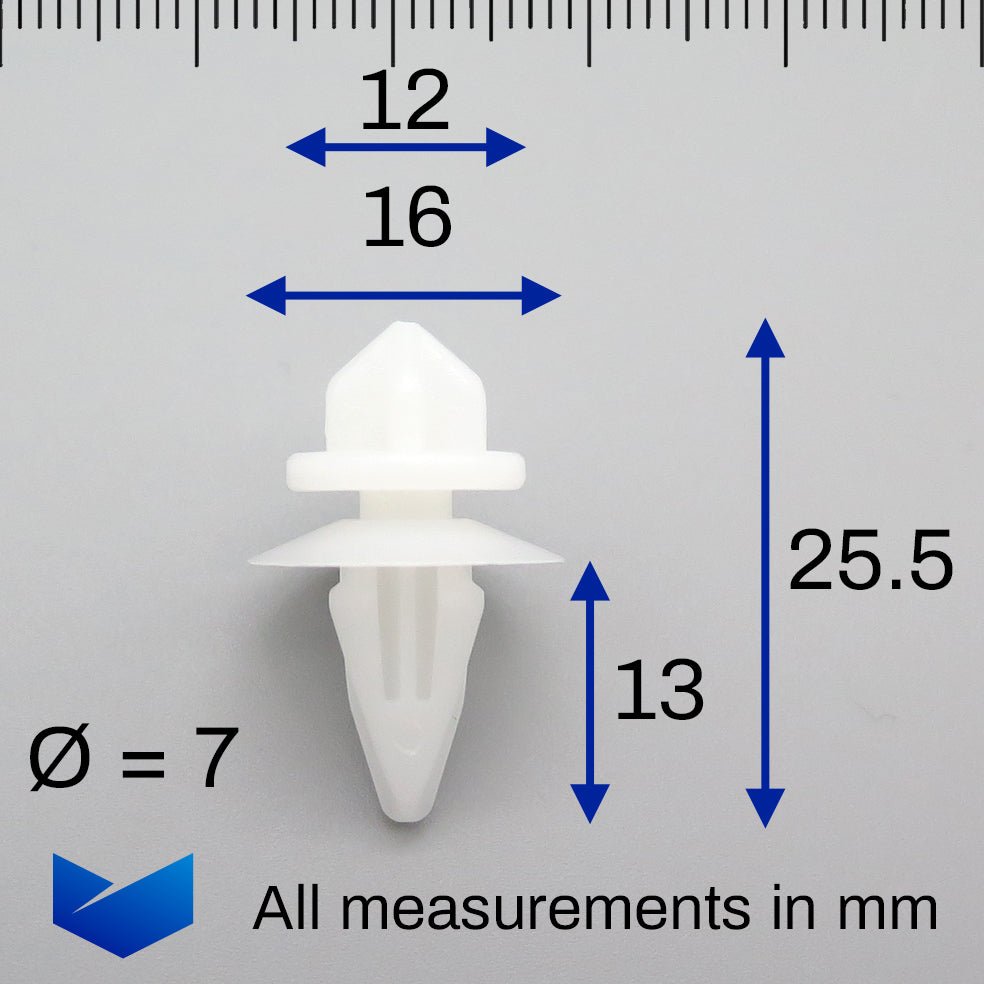 Body Moulding Clips, White - image 2