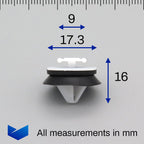 Exterior Moulding Clip with Rubber Seal - image 2