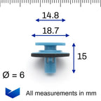 Trim Moulding Clip, Blue - image 2