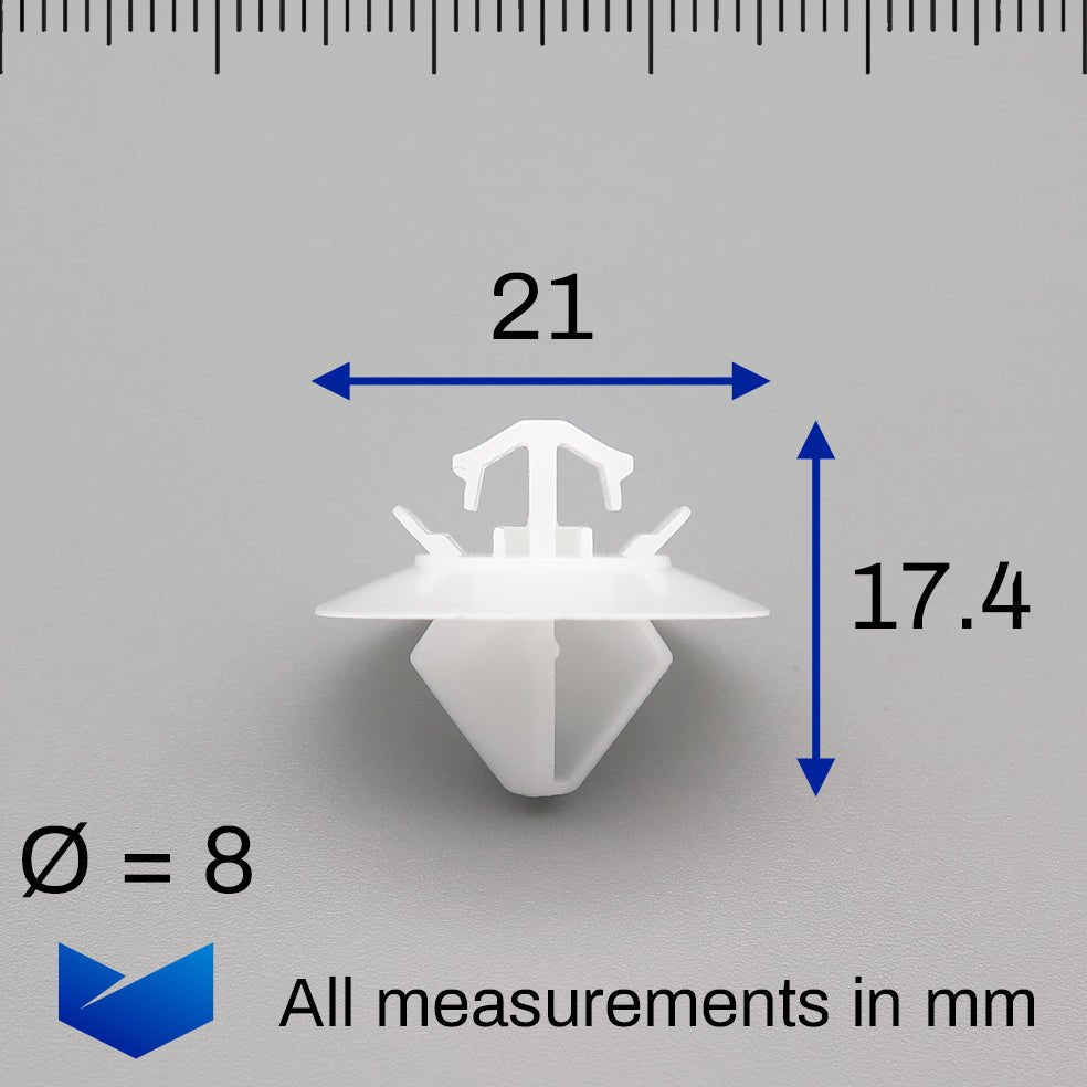 Exterior Moulding Clip, White - image 2