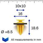 Exterior Trim Moulding Clip with Washer, Yellow - image 2