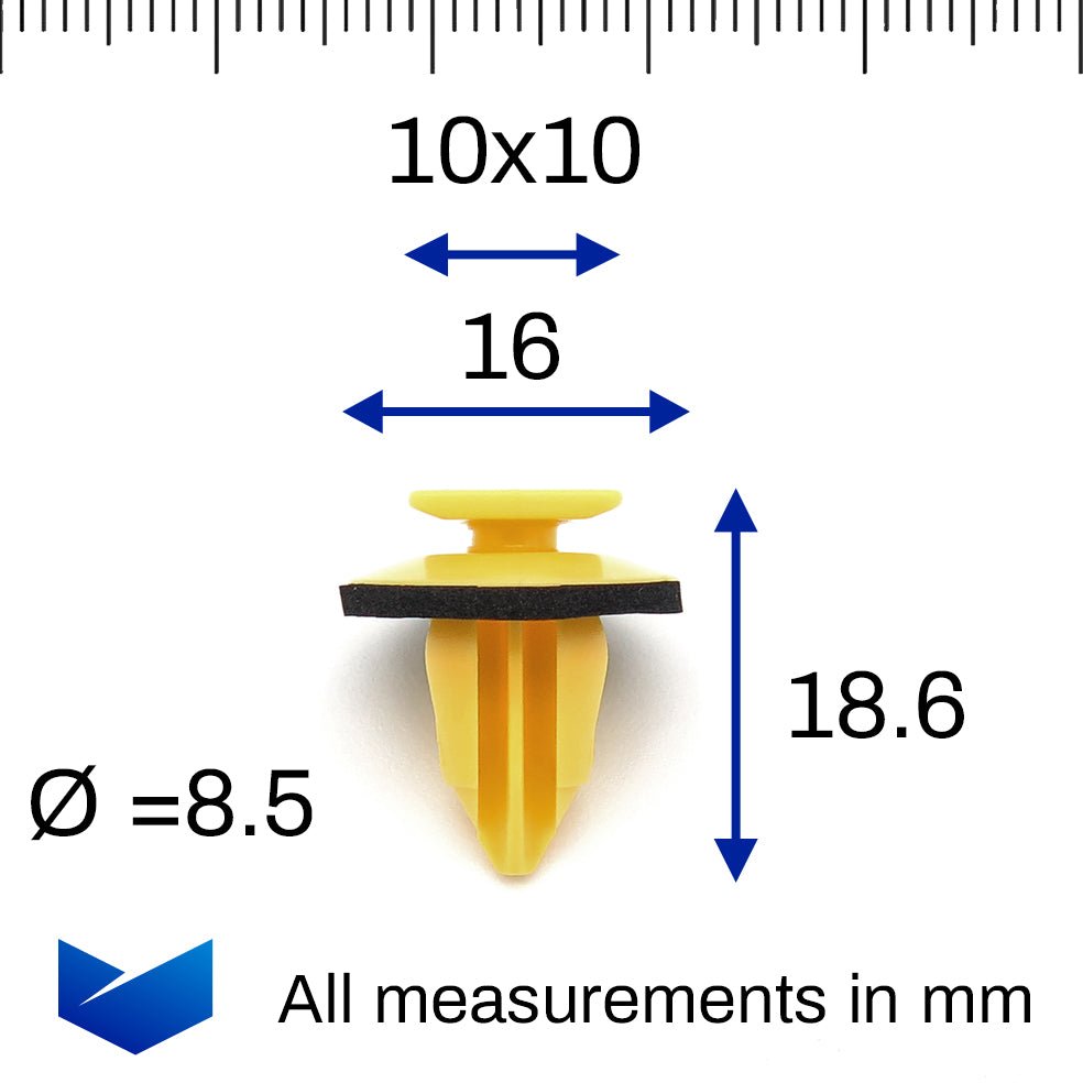 Exterior Trim Moulding Clip with Washer, Yellow - image 2