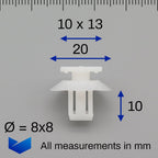 Exterior Moulding Clips, White - image 2