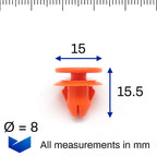 Moulding Clip, Orange - image 2