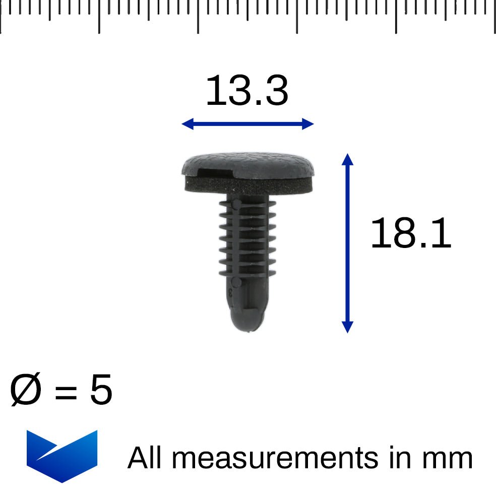 Fir Tree Clip, 5mm hole, Black - image 2