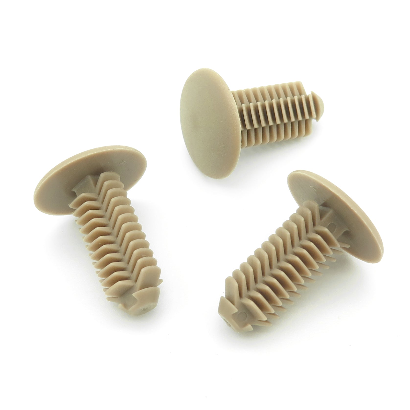Fir Tree Clip, 8mm Hole, 18mm Head, Beige
