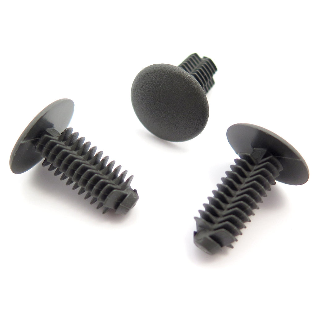 Plastic Fir Tree Clip, 8mm, 18mm Head, Dark Grey