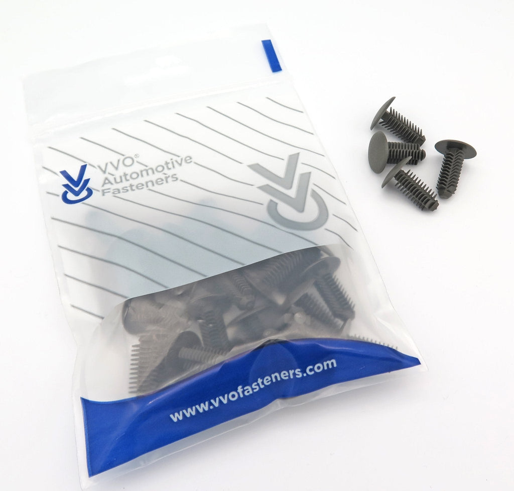 Plastic Fir Tree Clip, 8mm, 18mm Head, Dark Grey - image 3
