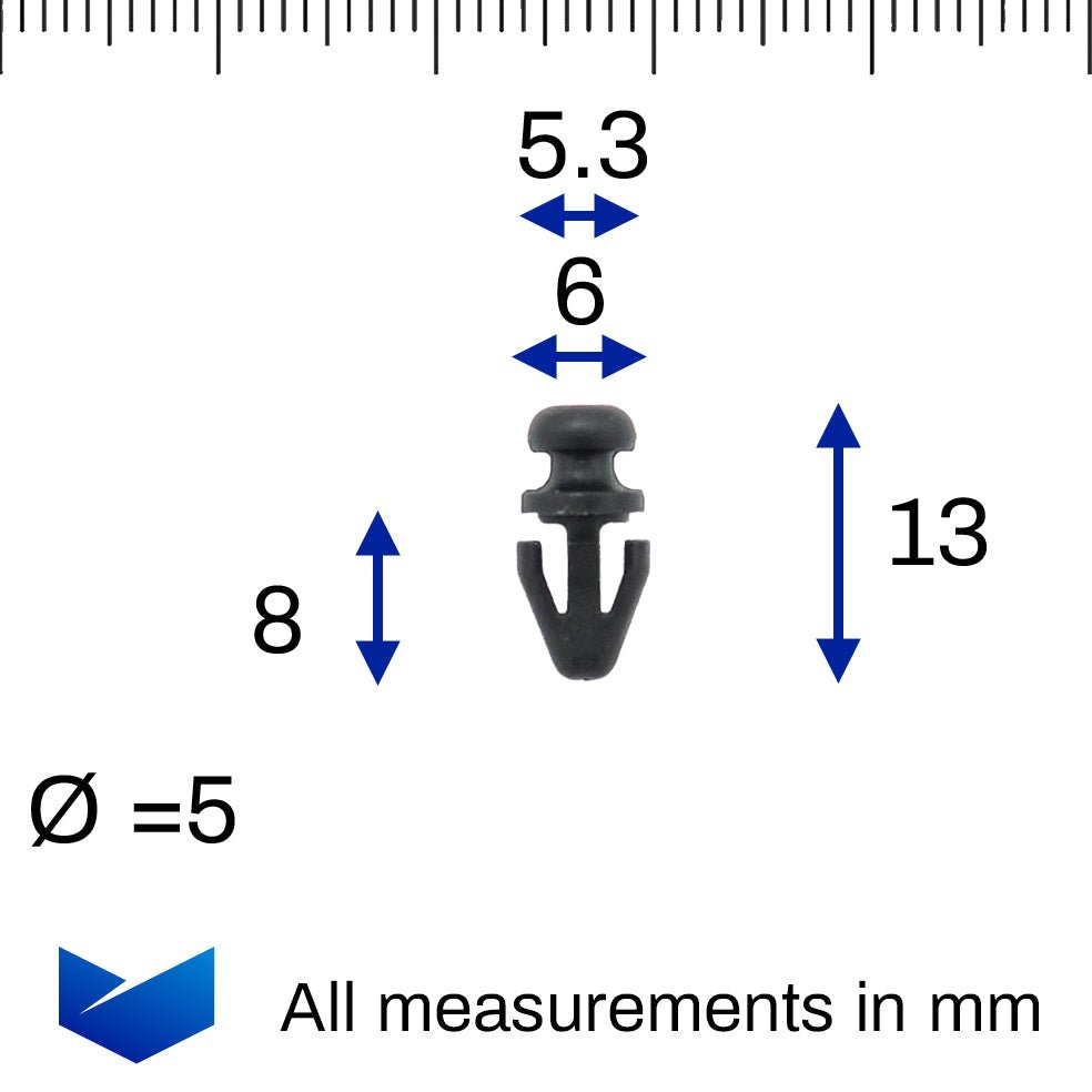 Door Gasket Clip, Round Head, Black - image 2