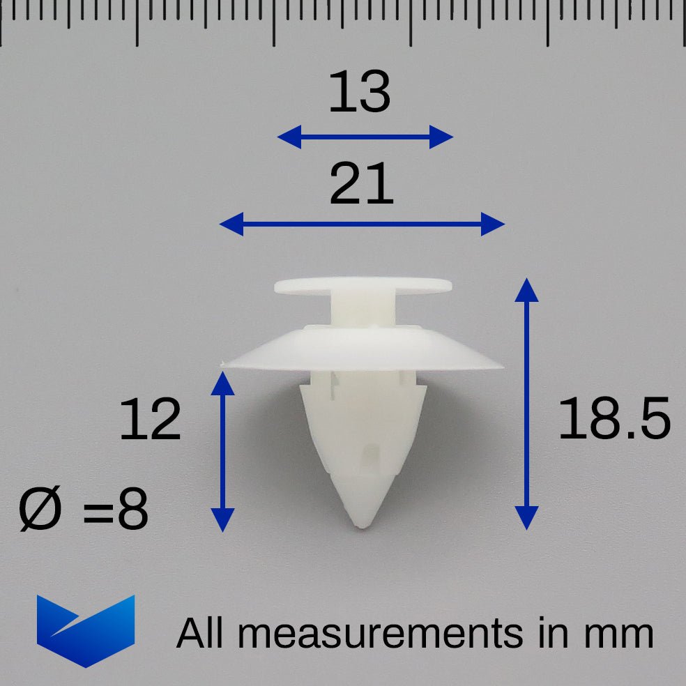 Bumper Cover Clip, White - image 2
