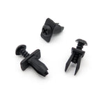 Plastic Fastener, Screw Fit Rivet, Rectangular Collar, Black
