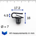 Trim Retaining Clip, Black - image 2