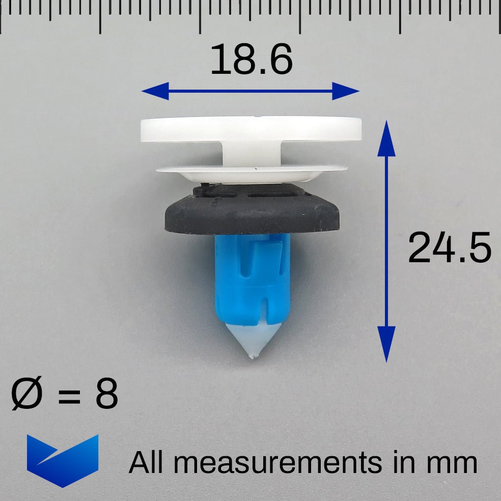 Trim Panel Moulding Clip, White - image 2