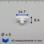 Weatherstrip Seal Clip, White - image 2