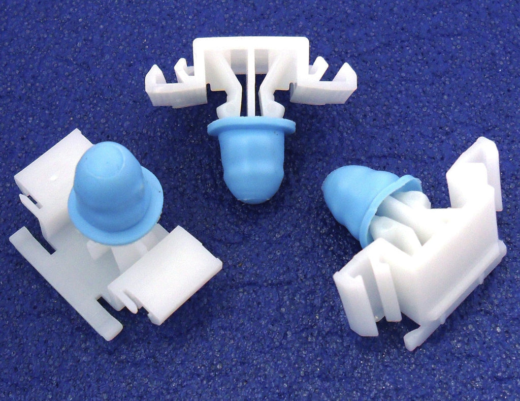 Side Moulding Clip, White with Rubber Grommet