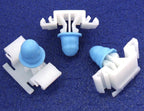 Side Moulding Clip, White with Rubber Grommet