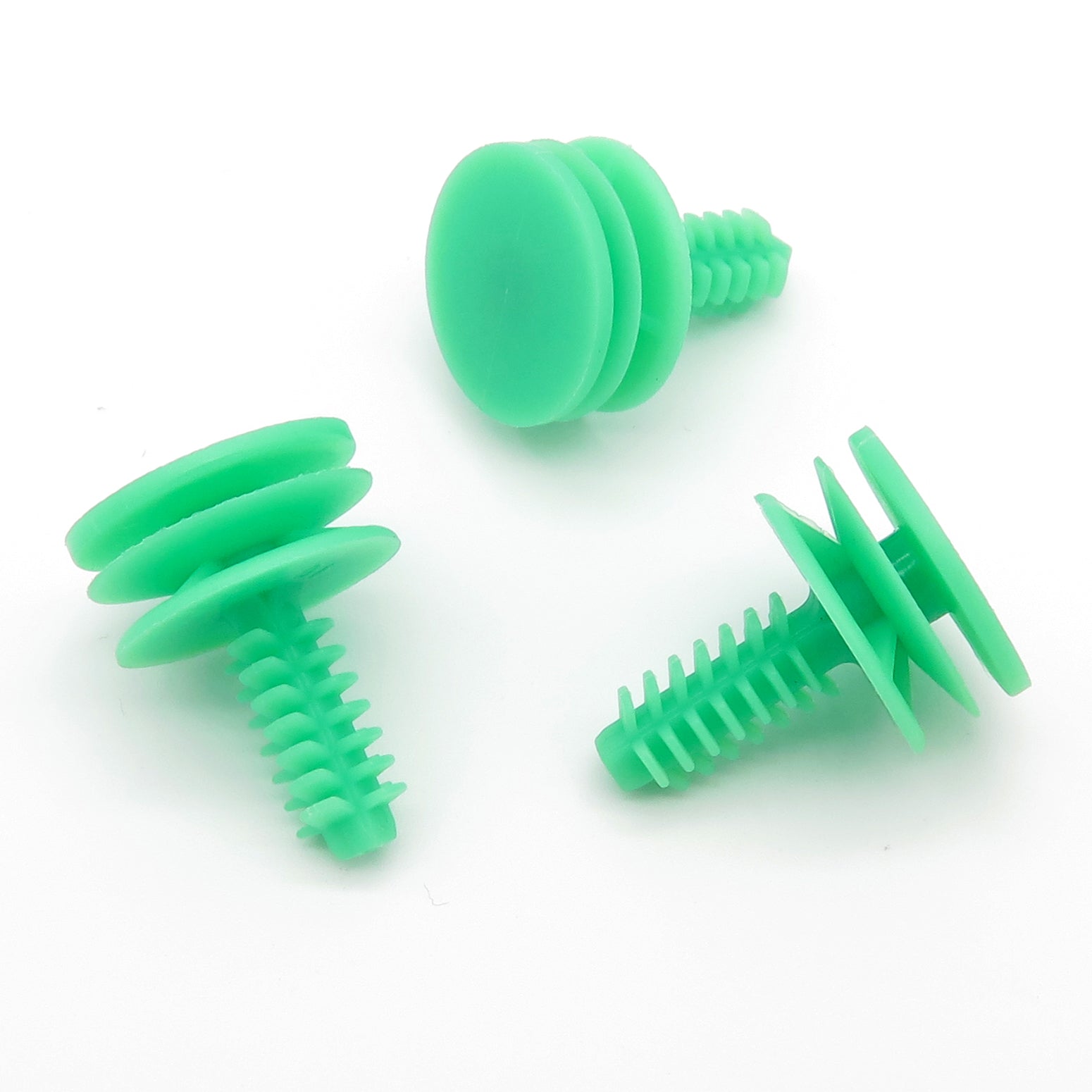 Interior Trim Clip with Fir Tree Shaft, Green