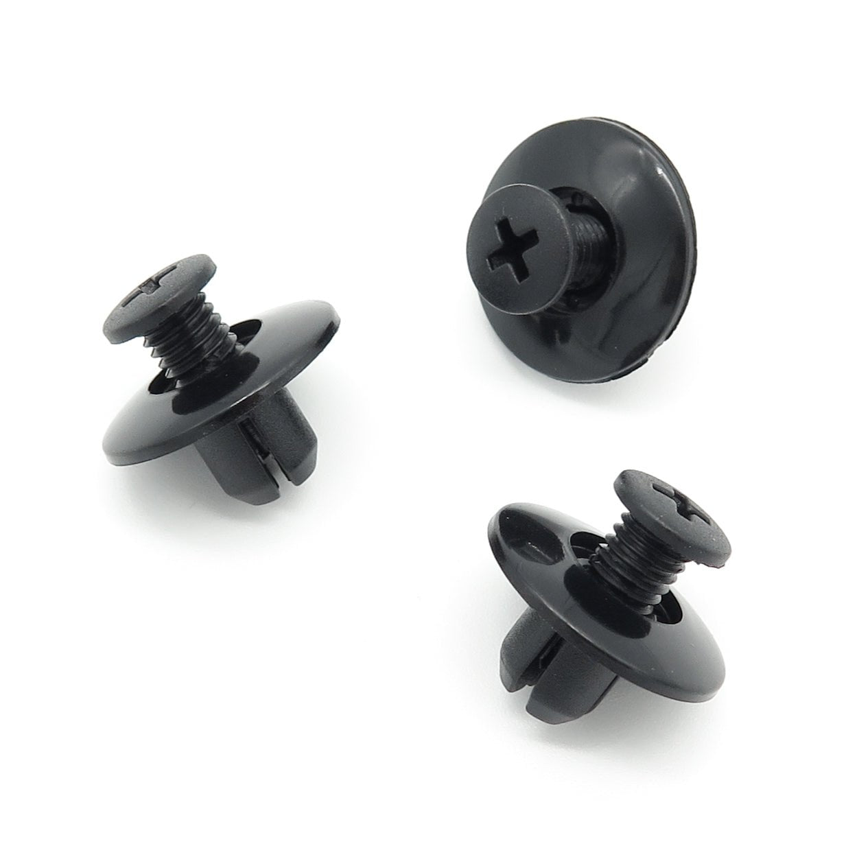 Screw Fit Plastic Rivet, 8mm Hole, 20mm Collar, Black, Type B