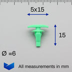 Rubber Weatherstrip Seal Clip, Green - image 2