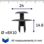 Screw Fit Rivet, Black - image 2