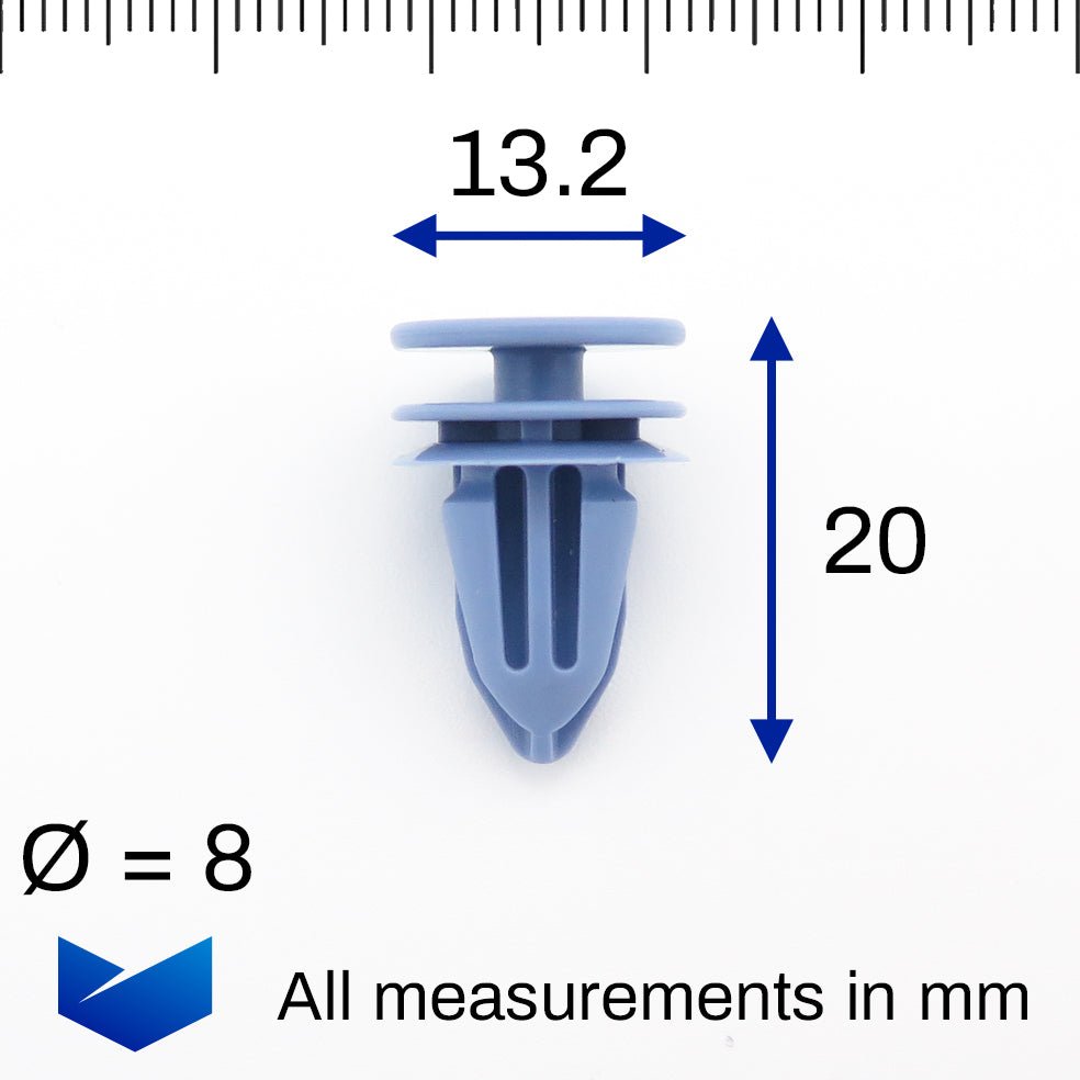 Trim Panel & Moulding Clip, Blue with Washer - image 2