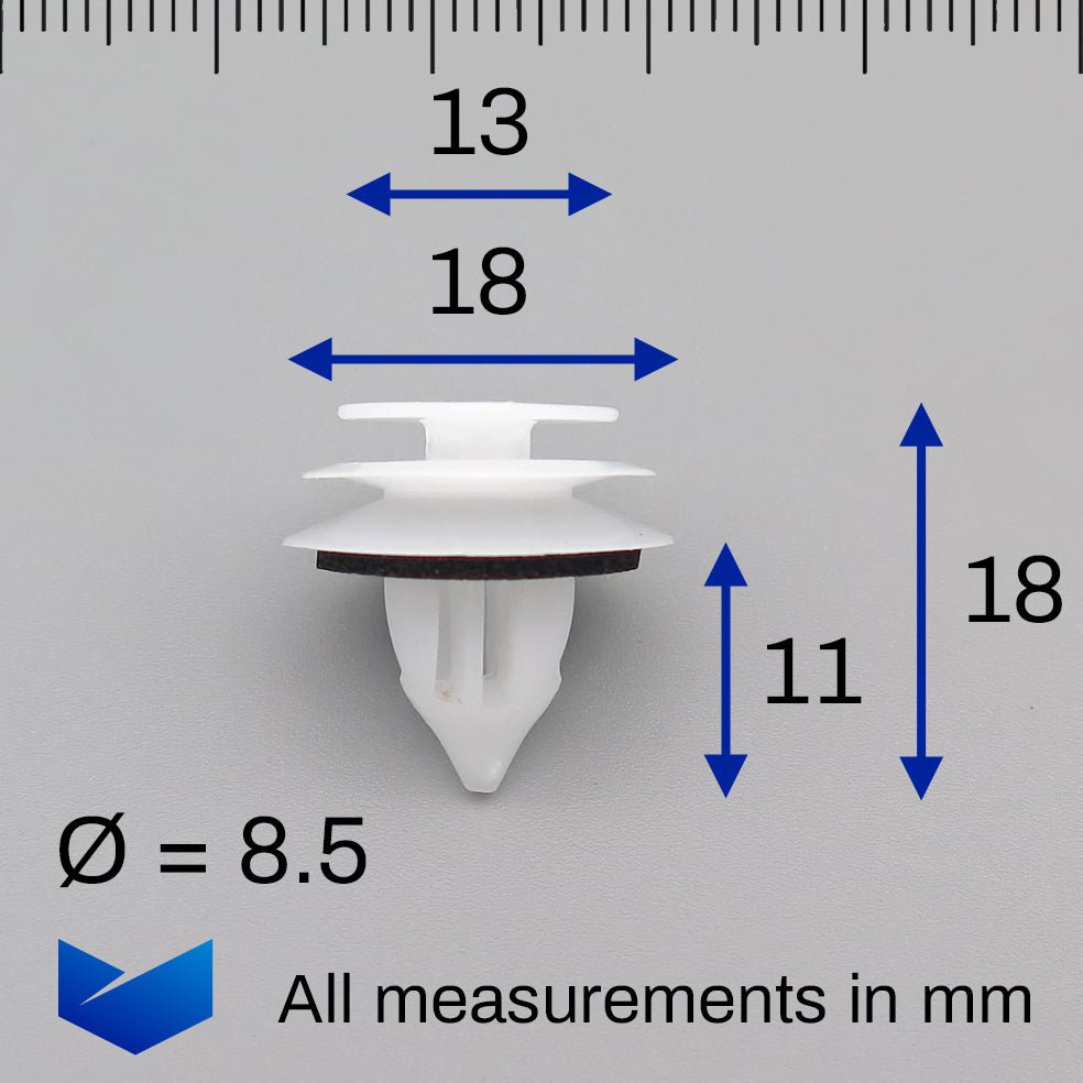 Trim Panel Retainer Clip, White - image 2