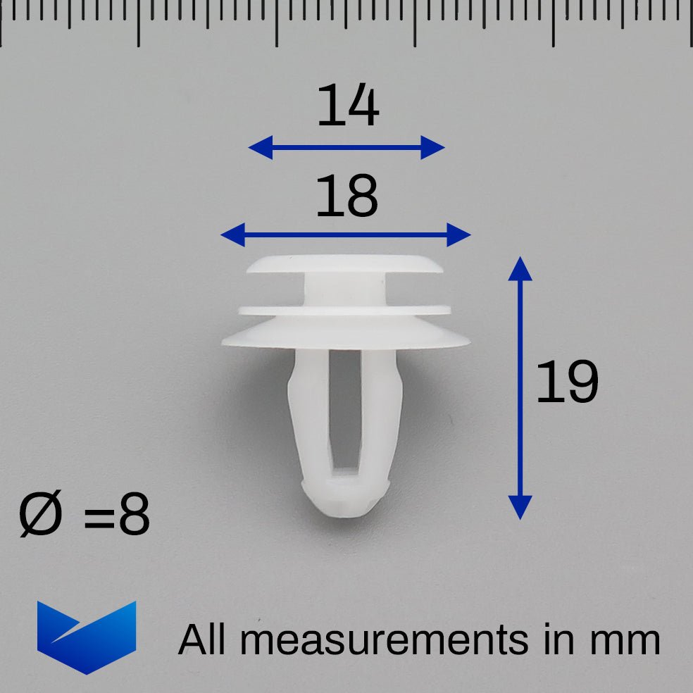 Trim panel Retaining Clip, White with Washer - image 2