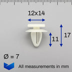 Exterior Side Moulding & Trim Clip, White - image 2