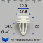 Trim Panel & Moulding Clip, White - image 2
