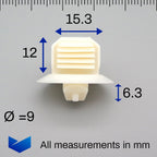 Interior Pillar & Trim Clips, White - image 2