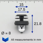 Push Fit Trim Panel Clips with Seal - image 2