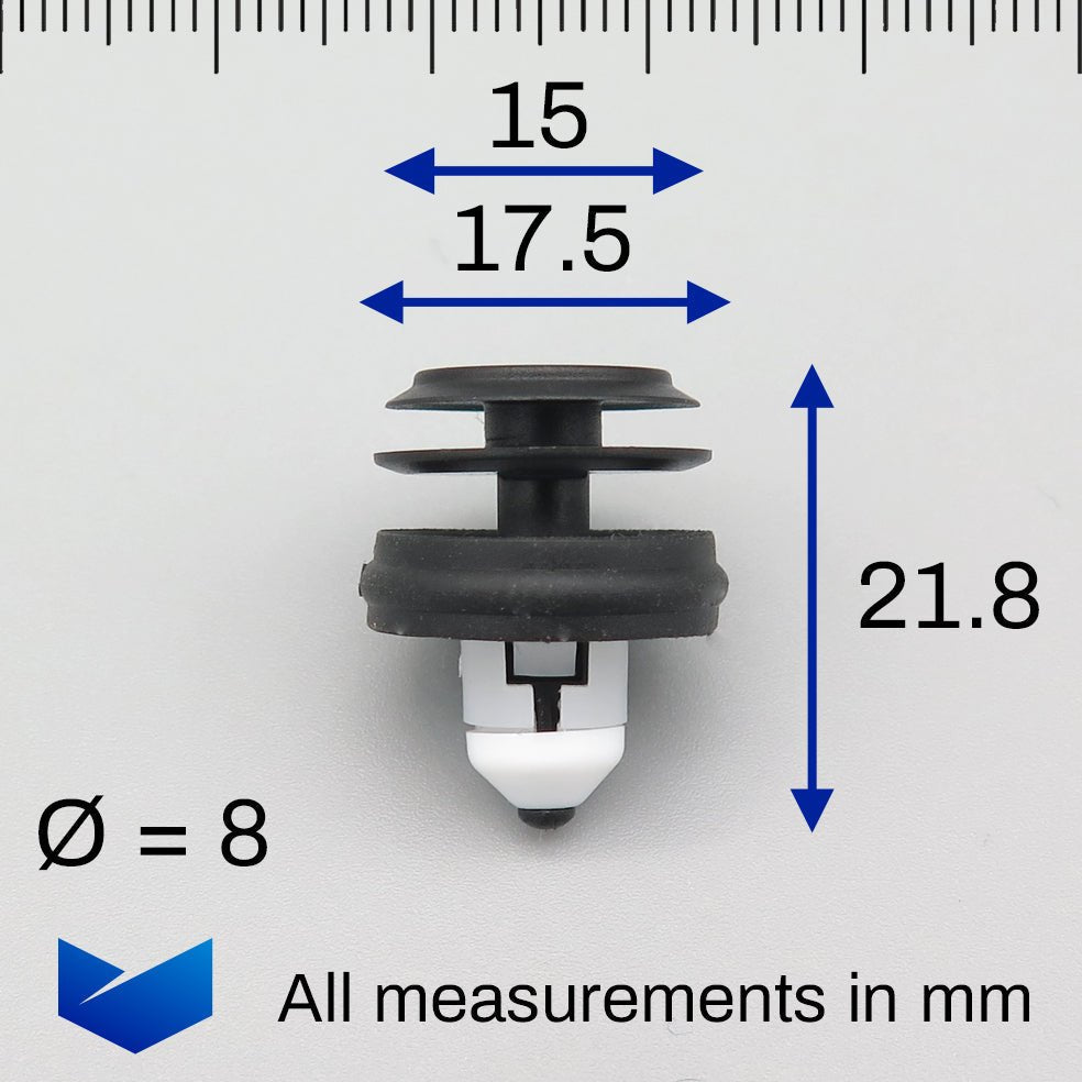 Push Fit Trim Panel Clips with Seal - image 2