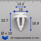 Trim Panel Moulding Clip, White - image 2