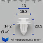 Interior Trim Panel Clip, White - image 2