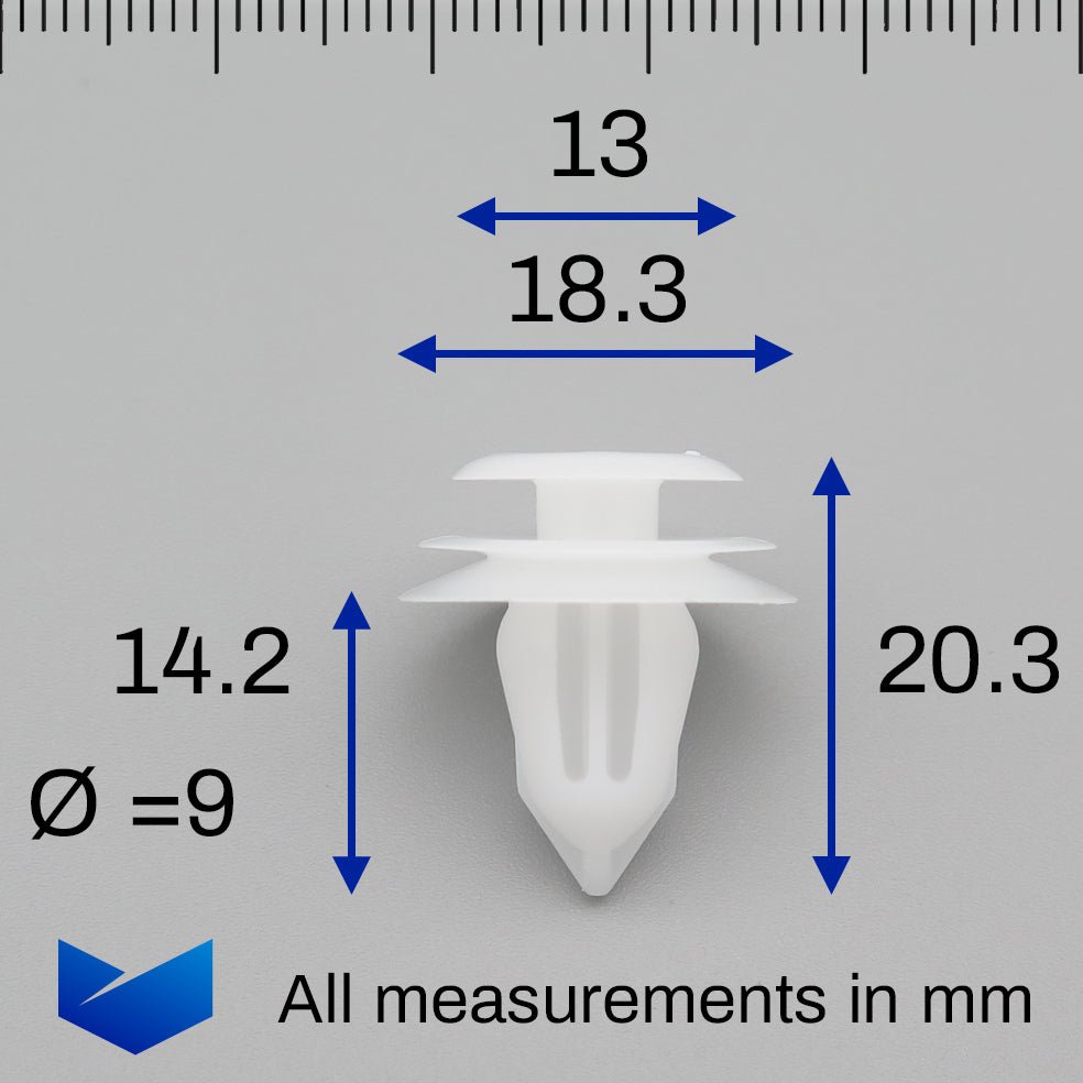 Interior Trim Panel Clip, White - image 2