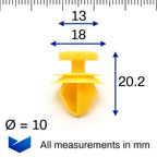 Plastic Trim & Moulding Clip, Yellow - image 2