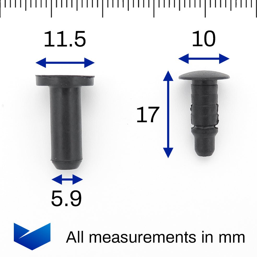 Push Fit Pin Clip, Black - image 2