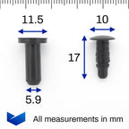 Push Fit Pin Clip, Black - image 2