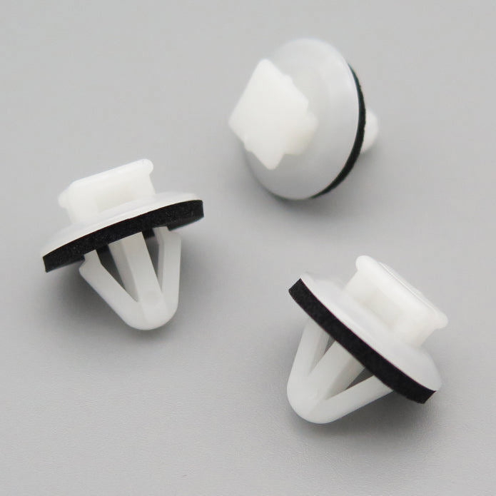 Moulding Clip, Square Head, White with Washer