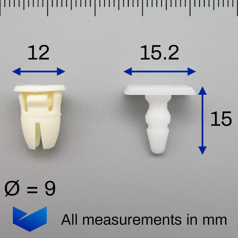 Exterior Body Moulding Clips, White - image 2