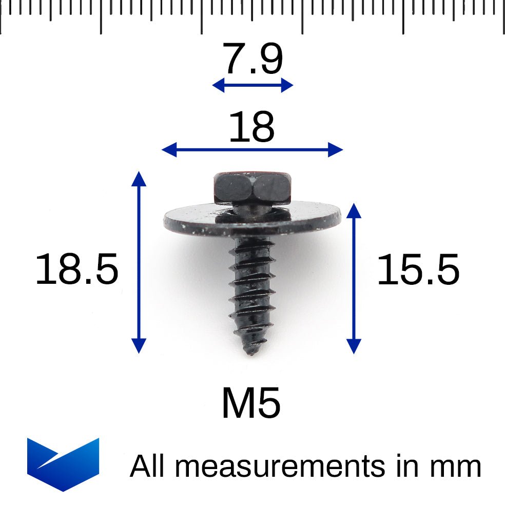 Metal M5 8mm Self Tapper Screw with Washer - image 2
