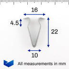 Metal Trim Fastener, 22mm long - image 2
