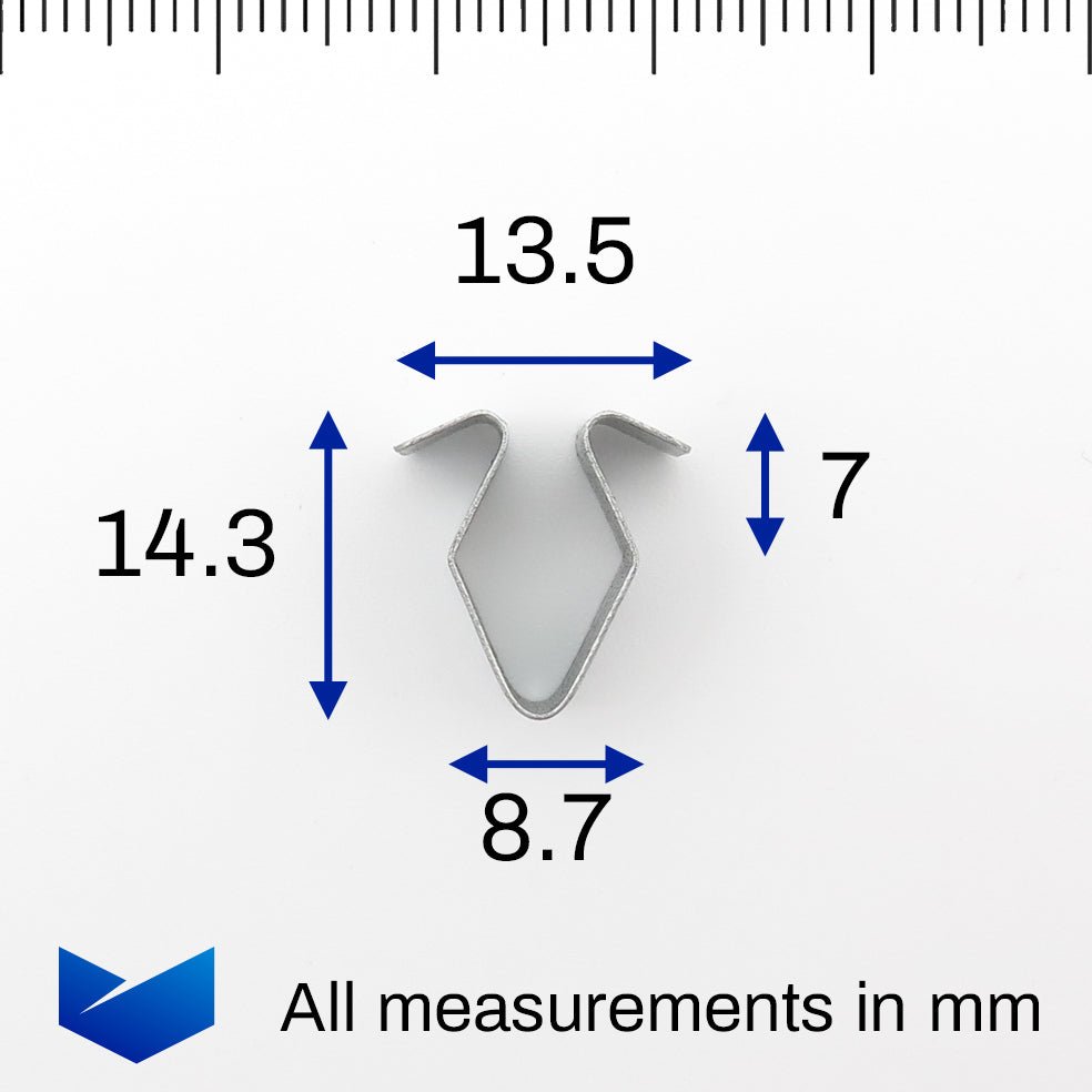 Metal Trim Panel Retaining Clip, 14mm Long - image 2