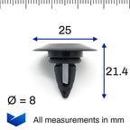 Plastic Plug, Grommet, Black - image 2