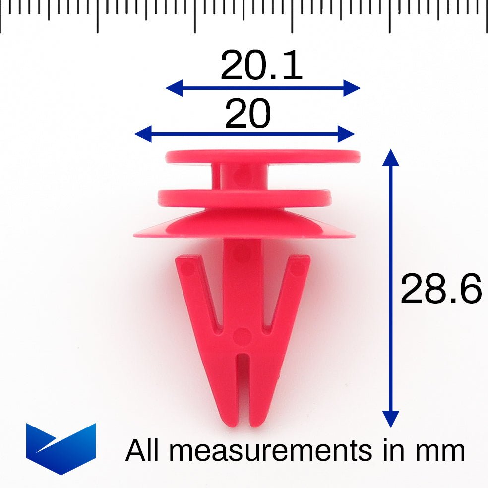 Plastic Fastener, Exterior Moulding Clip, Red - image 2