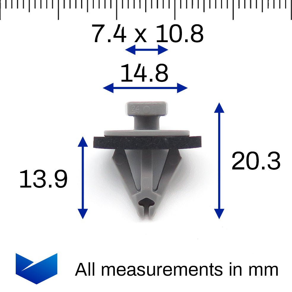 Trim Moulding Clip, Grey with Washer - image 2