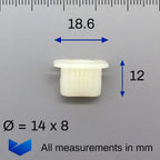 Screw Grommet, Oval, White - image 2